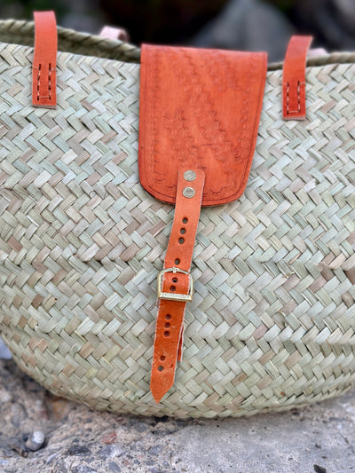 SISAL STRAW AND LEATHER BAGS