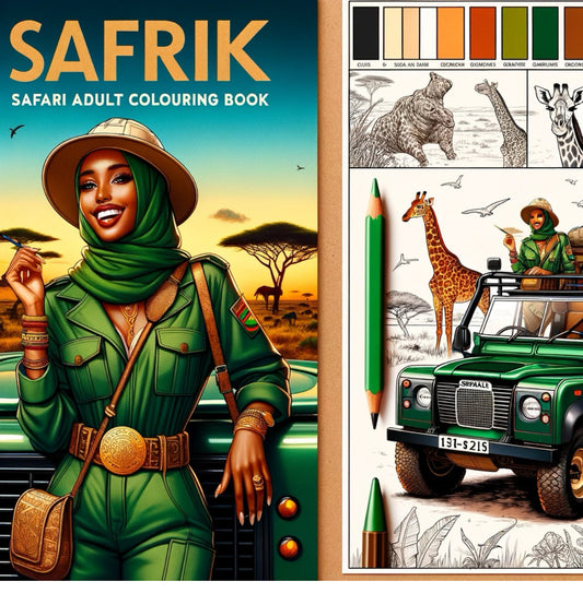 SAFRIK Safari Themed Adult Colouring and Style Book